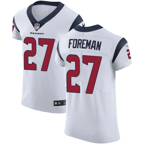 Nike Texans #27 D'Onta Foreman White Men's Stitched NFL Vapor Untouchable Elite Jersey - Click Image to Close